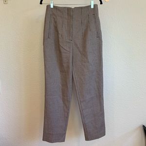 NWT ZARA high waisted houndstooth wool trousers